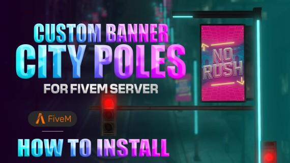 Dynamic Street Poles w/ Customizable Banners & 12+ LED Colors